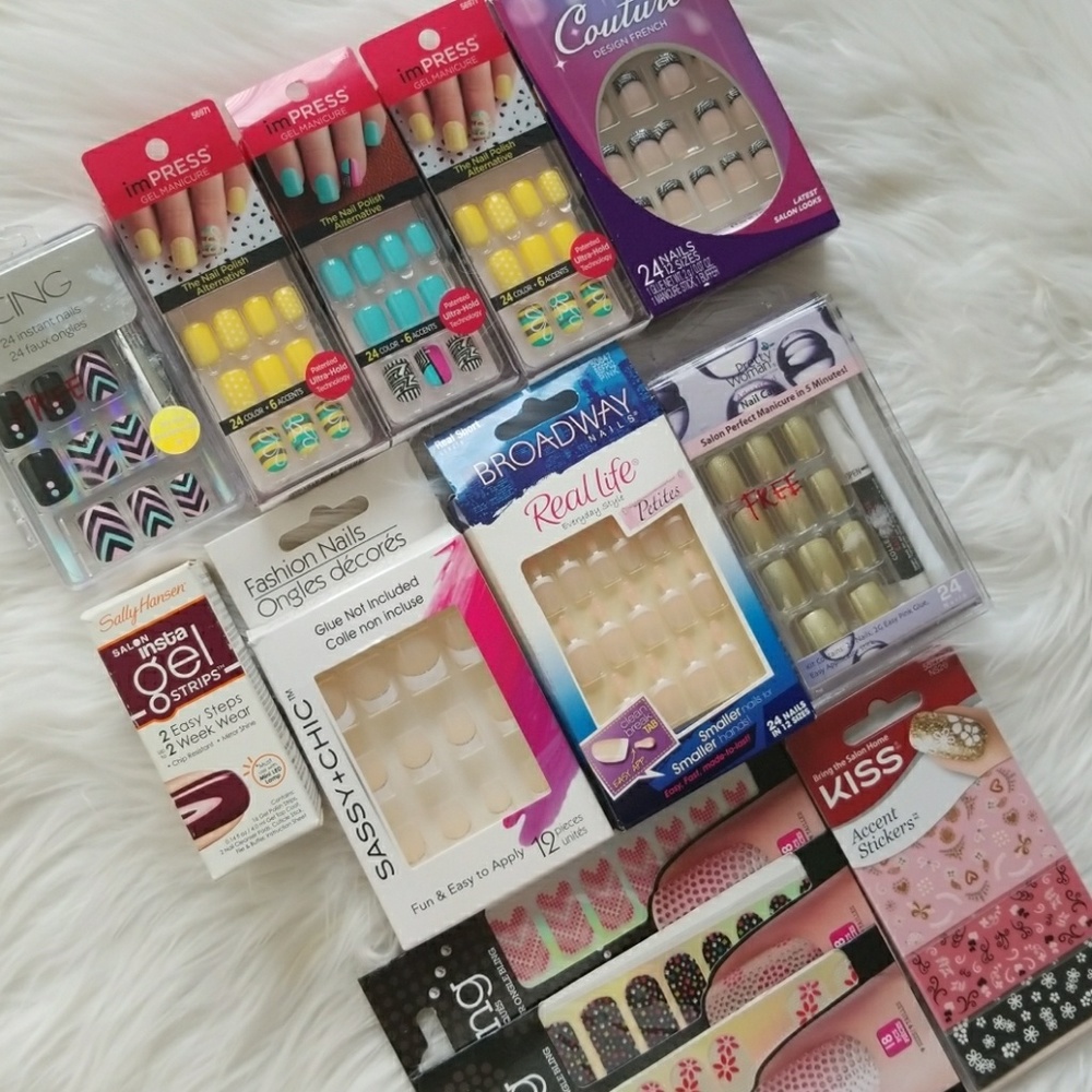 Press on Nails and Sally Hansen Gel Strips